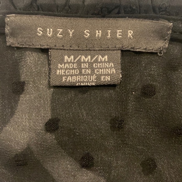 Women’s black sheer polka dot blouse from Suzy Shier - Picture 6 of 8